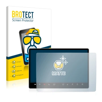 Parte frontal de un envase de producto con el logotipo de la marca BROTECT. Al lado se muestra el dispositivo Tesla Model Y In