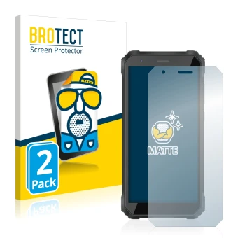 Parte frontal de un envase de producto con el logotipo de la marca BROTECT. Al lado se muestra el dispositivo Blackview Oscal 
