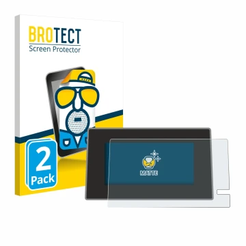 Parte frontal de un envase de producto con el logotipo de la marca BROTECT. Al lado se muestra el dispositivo Renault Trafic 2