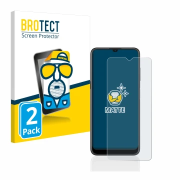 Parte frontal de un envase de producto con el logotipo de la marca BROTECT. Al lado se muestra el dispositivo Nokia G21 con su