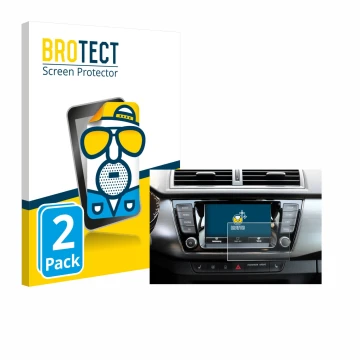 Parte frontal de un envase de producto con el logotipo de la marca BROTECT. Al lado se muestra el dispositivo Skoda Fabia 3 Co