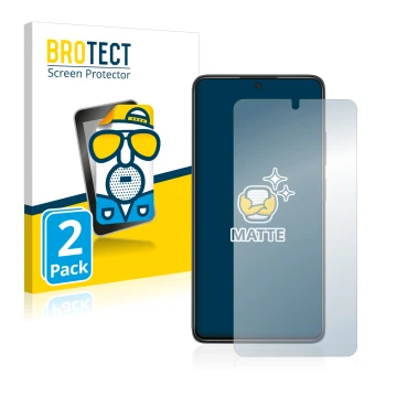 Parte frontal de un envase de producto con el logotipo de la marca BROTECT. Al lado se muestra el dispositivo Xiaomi Poco X4 P