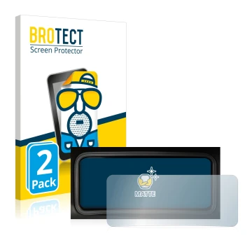 Parte frontal de un envase de producto con el logotipo de la marca BROTECT. Al lado se muestra el dispositivo Hyundai Kona 202