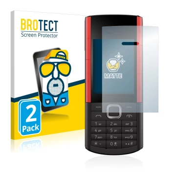Parte frontal de un envase de producto con el logotipo de la marca BROTECT. Al lado se muestra el dispositivo Nokia 5710 XA co