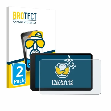 Parte frontal de un envase de producto con el logotipo de la marca BROTECT. Al lado se muestra el dispositivo Garmin DriveCam 