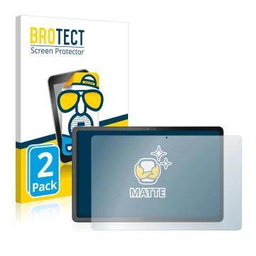 Parte frontal de un envase de producto con el logotipo de la marca BROTECT. Al lado se muestra el dispositivo Lenovo Tab P11 P