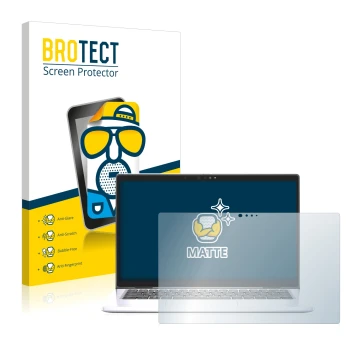 Parte frontal de un envase de producto con el logotipo de la marca BROTECT. Al lado se muestra el dispositivo Dell Latitude 73