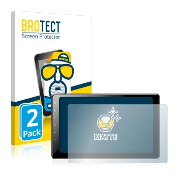 Parte frontal de un envase de producto con el logotipo de la marca BROTECT. Al lado se muestra el dispositivo Pioneer AVIC-Z10