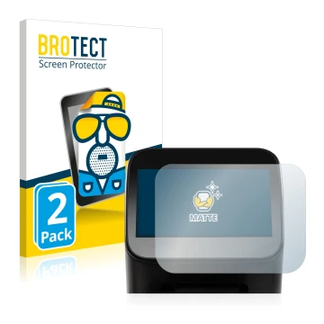 Parte frontal de un envase de producto con el logotipo de la marca BROTECT. Al lado se muestra el dispositivo Shaper Origin Ge