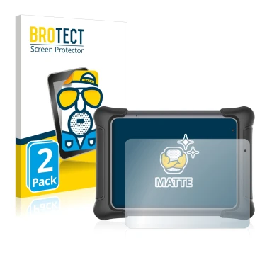 Parte frontal de un envase de producto con el logotipo de la marca BROTECT. Al lado se muestra el dispositivo Autel MaxiSys El