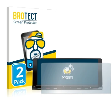 Parte frontal de un envase de producto con el logotipo de la marca BROTECT. Al lado se muestra el dispositivo Volkswagen T7 Mu