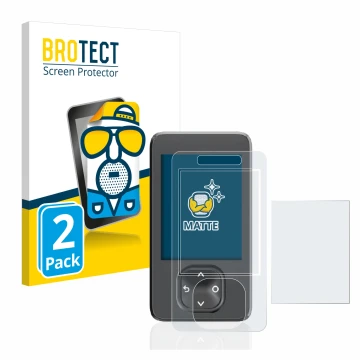 Parte frontal de un envase de producto con el logotipo de la marca BROTECT. Al lado se muestra el dispositivo Dexcom G7 CGM co