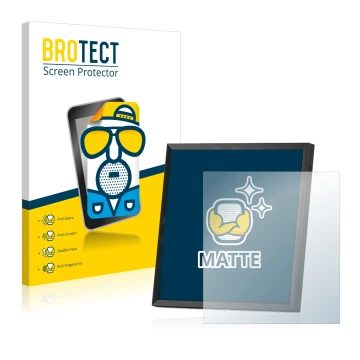 Parte frontal de un envase de producto con el logotipo de la marca BROTECT. Al lado se muestra el dispositivo Divoom Pixoo-64 