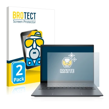 Parte frontal de un envase de producto con el logotipo de la marca BROTECT. Al lado se muestra el dispositivo HP Elite Dragonf