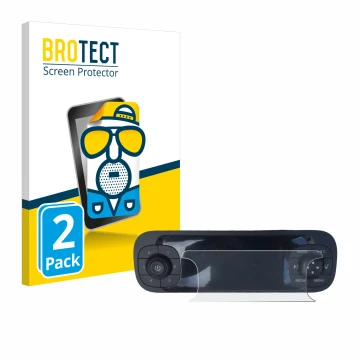 Parte frontal de un envase de producto con el logotipo de la marca BROTECT. Al lado se muestra el dispositivo Fiat Panda 2019 