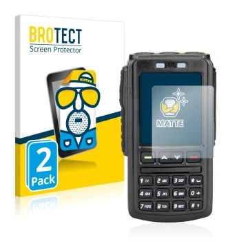 Parte frontal de un envase de producto con el logotipo de la marca BROTECT. Al lado se muestra el dispositivo AnyTone BT-01 co