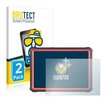 Parte frontal de un envase de producto con el logotipo de la marca BROTECT. Al lado se muestra el dispositivo Launch X-431 PRO