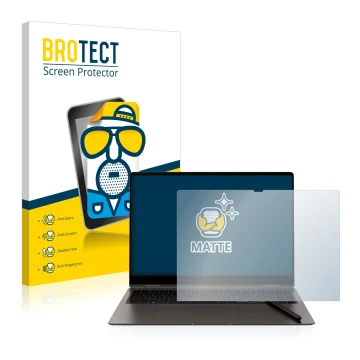 Parte frontal de un envase de producto con el logotipo de la marca BROTECT. Al lado se muestra el dispositivo Samsung Galaxy B