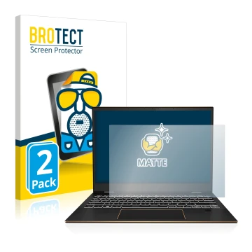 Parte frontal de un envase de producto con el logotipo de la marca BROTECT. Al lado se muestra el dispositivo MSI Summit E13 F