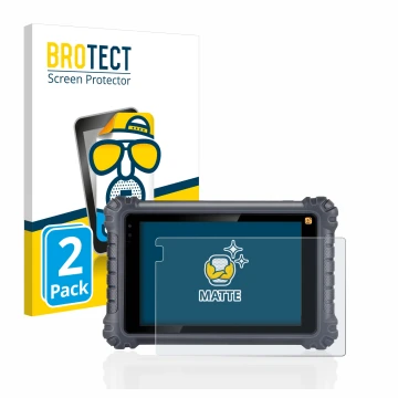 Parte frontal de un envase de producto con el logotipo de la marca BROTECT. Al lado se muestra el dispositivo Autel MaxiCom MK
