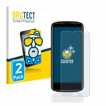 Parte frontal de un envase de producto con el logotipo de la marca BROTECT. Al lado se muestra el dispositivo Beafon M7 premiu