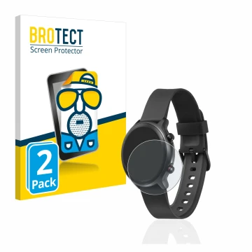 Parte frontal de un envase de producto con el logotipo de la marca BROTECT. Al lado se muestra el dispositivo Doro Watch con s