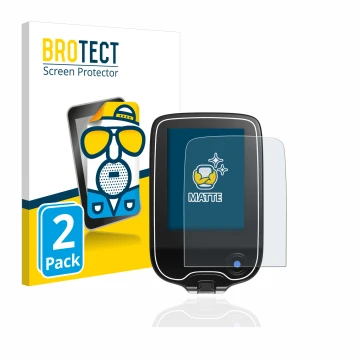 Parte frontal de un envase de producto con el logotipo de la marca BROTECT. Al lado se muestra el dispositivo Freestyle Libre 