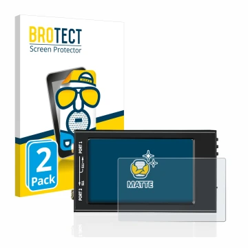 Parte frontal de un envase de producto con el logotipo de la marca BROTECT. Al lado se muestra el dispositivo SDRGEEK NanoVNA-