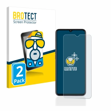 Parte frontal de un envase de producto con el logotipo de la marca BROTECT. Al lado se muestra el dispositivo Oppo A77 5G con 