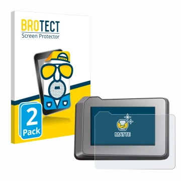 Parte frontal de un envase de producto con el logotipo de la marca BROTECT. Al lado se muestra el dispositivo KTM 1290 Super D