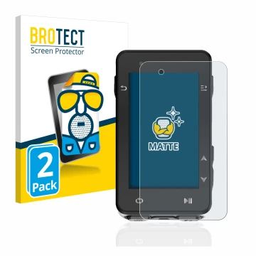 Parte frontal de un envase de producto con el logotipo de la marca BROTECT. Al lado se muestra el dispositivo iGPSPORT iGS630 