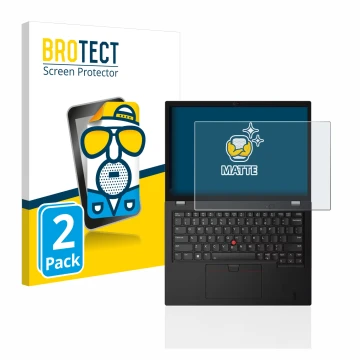 Parte frontal de un envase de producto con el logotipo de la marca BROTECT. Al lado se muestra el dispositivo Lenovo Thinkpad 