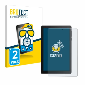 Parte frontal de un envase de producto con el logotipo de la marca BROTECT. Al lado se muestra el dispositivo TCL Tab 8V con s