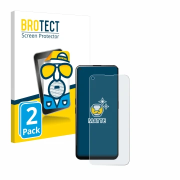 Parte frontal de un envase de producto con el logotipo de la marca BROTECT. Al lado se muestra el dispositivo Unihertz Luna co