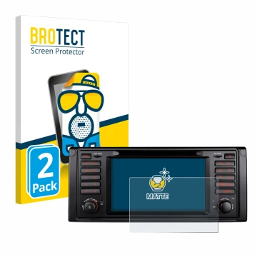 Parte frontal de un envase de producto con el logotipo de la marca BROTECT. Al lado se muestra el dispositivo Xtrons IQ7039B c