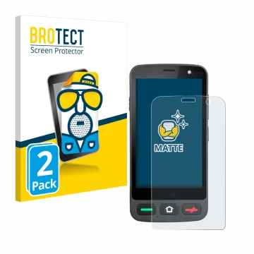 Parte frontal de un envase de producto con el logotipo de la marca BROTECT. Al lado se muestra el dispositivo Brondi Amico Poc