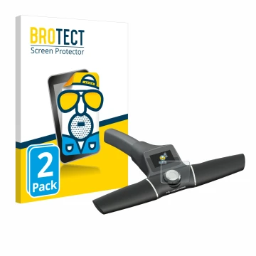Parte frontal de un envase de producto con el logotipo de la marca BROTECT. Al lado se muestra el dispositivo Motocaddy S1 DHC
