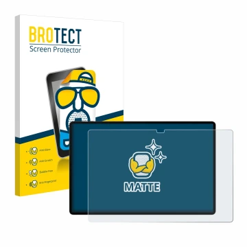 Parte frontal de un envase de producto con el logotipo de la marca BROTECT. Al lado se muestra el dispositivo Samsung Galaxy T