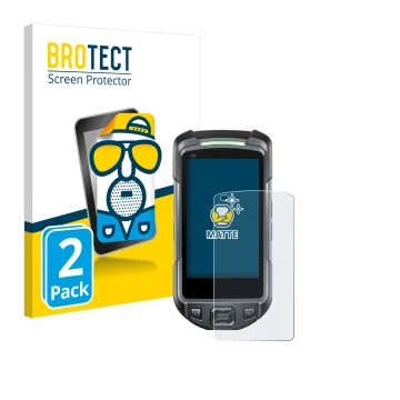 Parte frontal de un envase de producto con el logotipo de la marca BROTECT. Al lado se muestra el dispositivo Keyence BT-A700 
