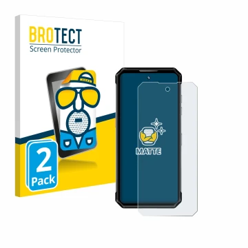 Parte frontal de un envase de producto con el logotipo de la marca BROTECT. Al lado se muestra el dispositivo Oukitel WP21 Ult