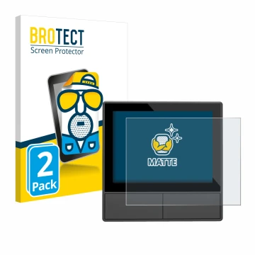 Parte frontal de un envase de producto con el logotipo de la marca BROTECT. Al lado se muestra el dispositivo SONOFF NSPanel S