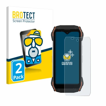 Parte frontal de un envase de producto con el logotipo de la marca BROTECT. Al lado se muestra el dispositivo Blackview N6000 