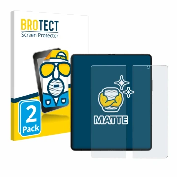 Parte frontal de un envase de producto con el logotipo de la marca BROTECT. Al lado se muestra el dispositivo Samsung Galaxy Z