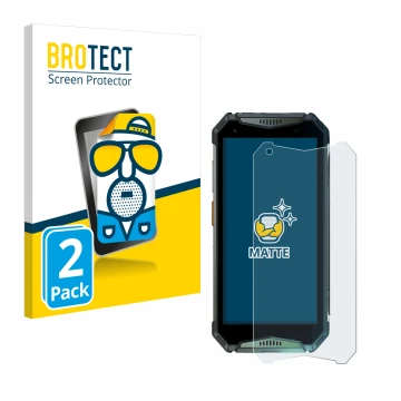 Parte frontal de un envase de producto con el logotipo de la marca BROTECT. Al lado se muestra el dispositivo Ulefone Armor 20