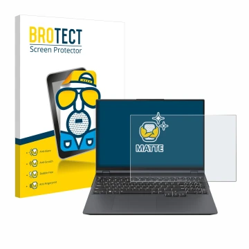 Parte frontal de un envase de producto con el logotipo de la marca BROTECT. Al lado se muestra el dispositivo Lenovo Legion Pr