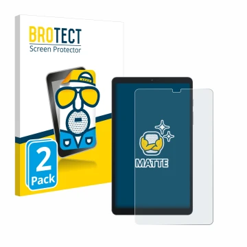 Parte frontal de un envase de producto con el logotipo de la marca BROTECT. Al lado se muestra el dispositivo Blackview Tab 60