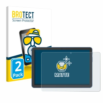 Parte frontal de un envase de producto con el logotipo de la marca BROTECT. Al lado se muestra el dispositivo Amazon Fire HD 1