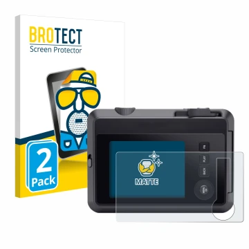 Parte frontal de un envase de producto con el logotipo de la marca BROTECT. Al lado se muestra el dispositivo Leica SOFORT 2 c