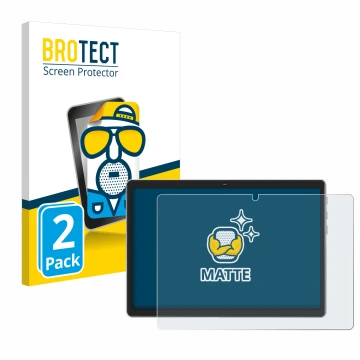 Parte frontal de un envase de producto con el logotipo de la marca BROTECT. Al lado se muestra el dispositivo Facetel Q6 con s