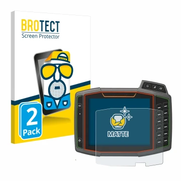 Parte frontal de un envase de producto con el logotipo de la marca BROTECT. Al lado se muestra el dispositivo Amazone AmaTron 